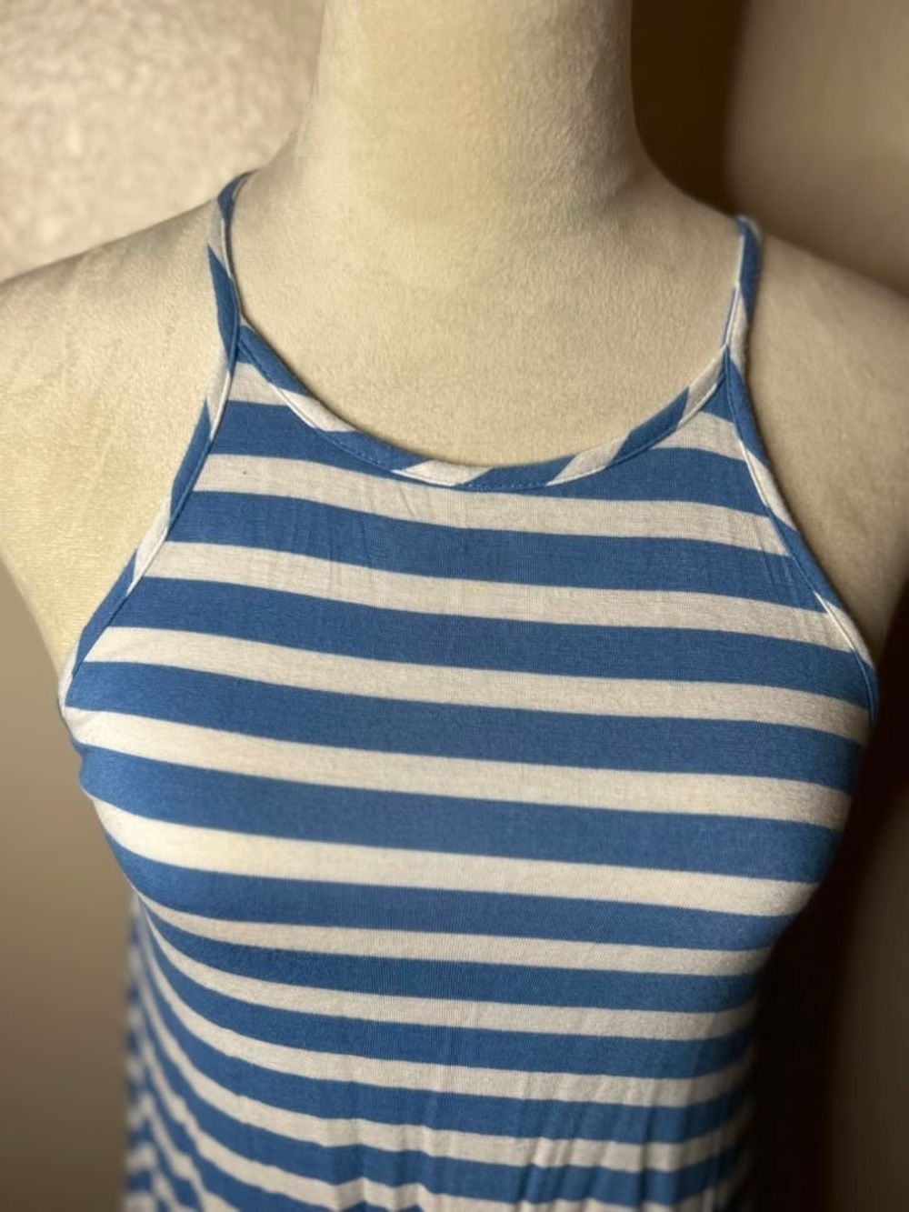 Blue and White Striped Sundress Size Small - Picture 10 of 12